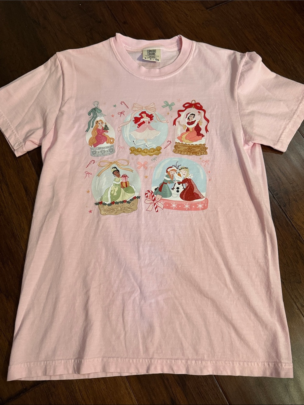 Disney Light Pink Girls' Princess Snow Globe Tee